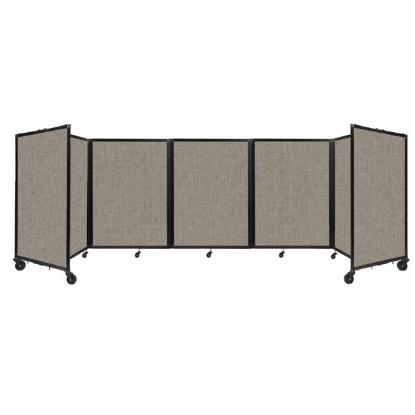 Room Divider 360 Folding Portable Partition 14' x 4' Warm Pebble Fabric